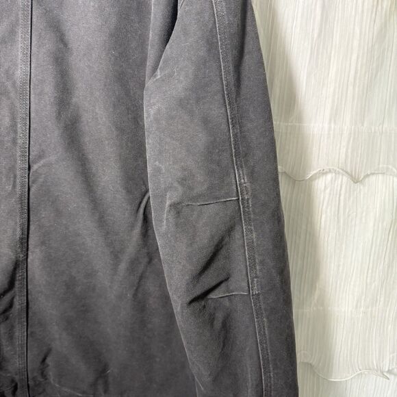 Carhartt C61 BLK Barn Coat Jacket Sherpa Lined Duck Canvas Sz Large Distressed - Picture 7 of 13